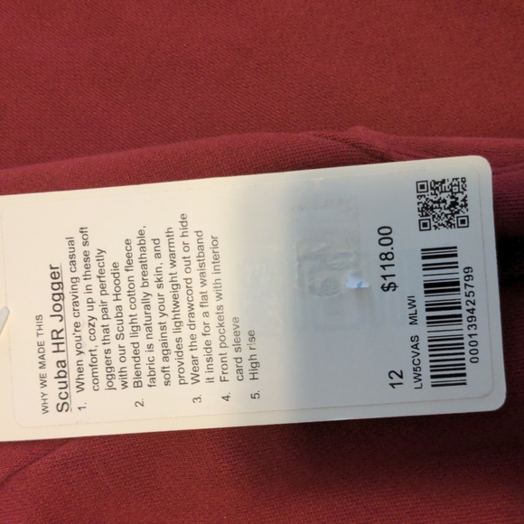 NWT Lululemon Scuba HR Jogger (12) - Picture 4 of 5